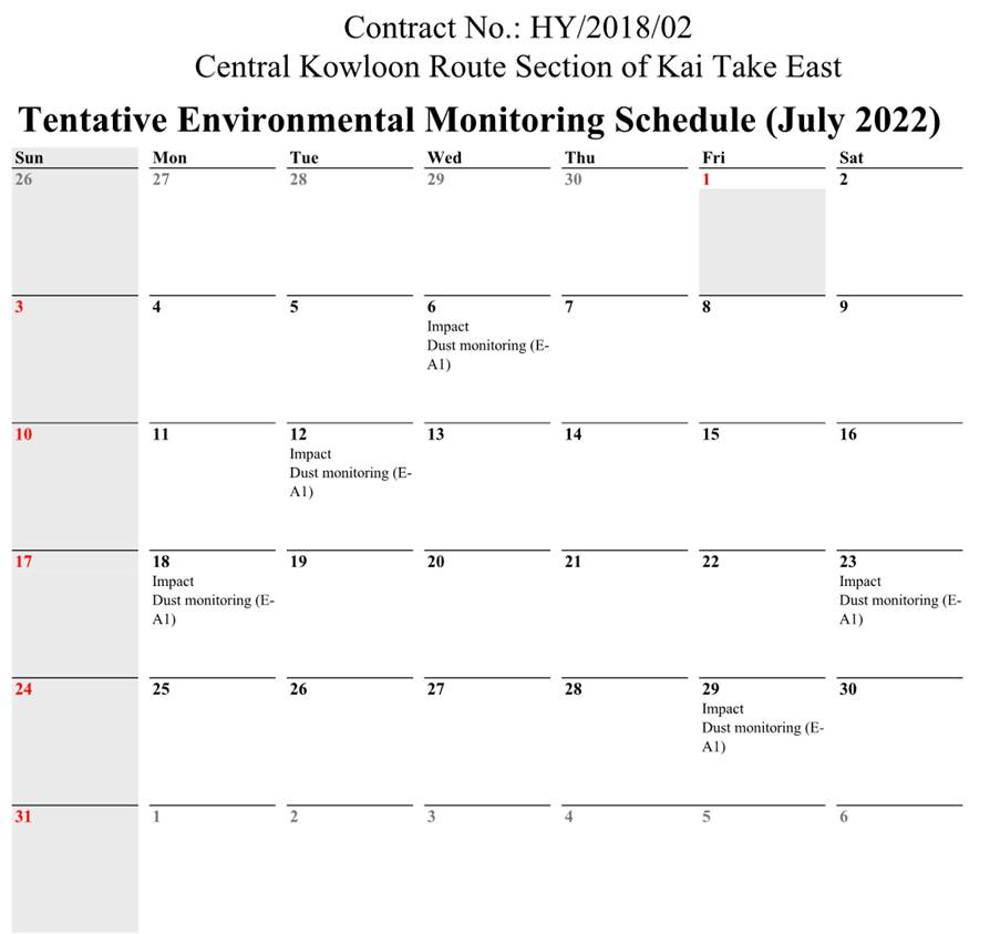 Monitoring schedule 2022-071